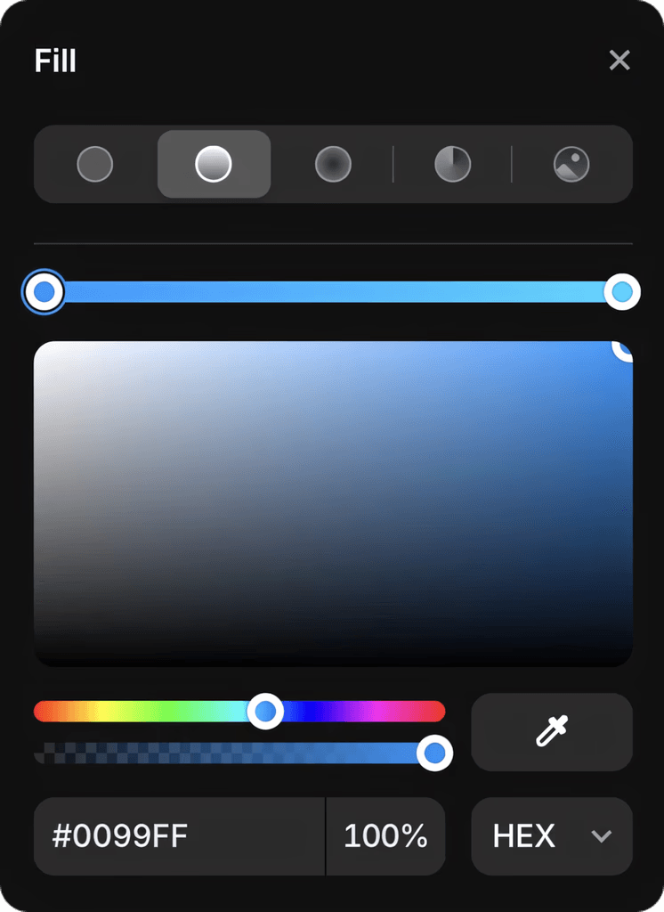 color selection ui box